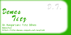 denes titz business card