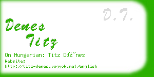 denes titz business card